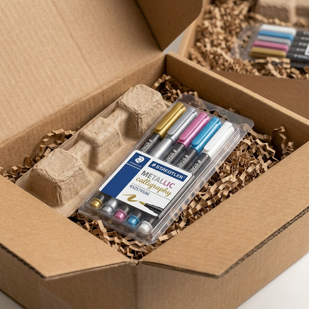 STAEDTLER – Lot de 5 marqueurs métal pour calligraphie, réf. 8325TB5A6 — gros plan