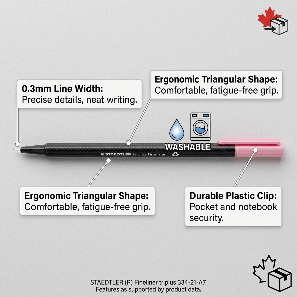 STAEDTLER triplus fineliner – Fineliner rose pâle 0, réf. 334-21-A7 — vue du produit 6
