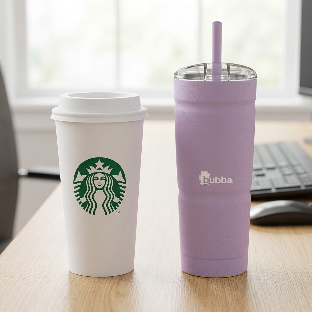 Bubba Envy S Stainless Steel Tumbler, 24oz Lavender Frost, Straw Lid, Hero Shot - Pure White Background
