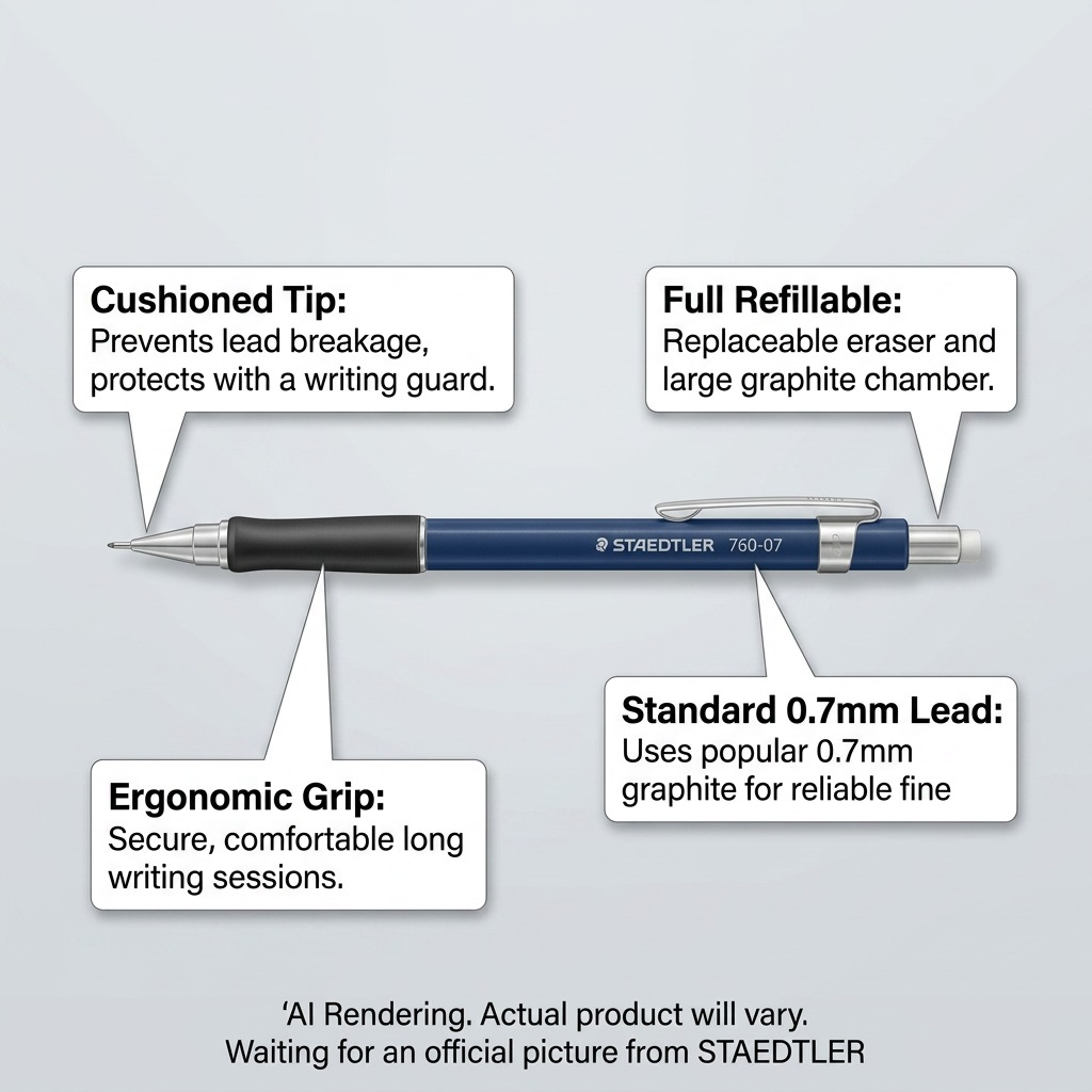 STAEDTLER – Porte-mine graphite 0,7 mm, réf. 760-07 — vue 6