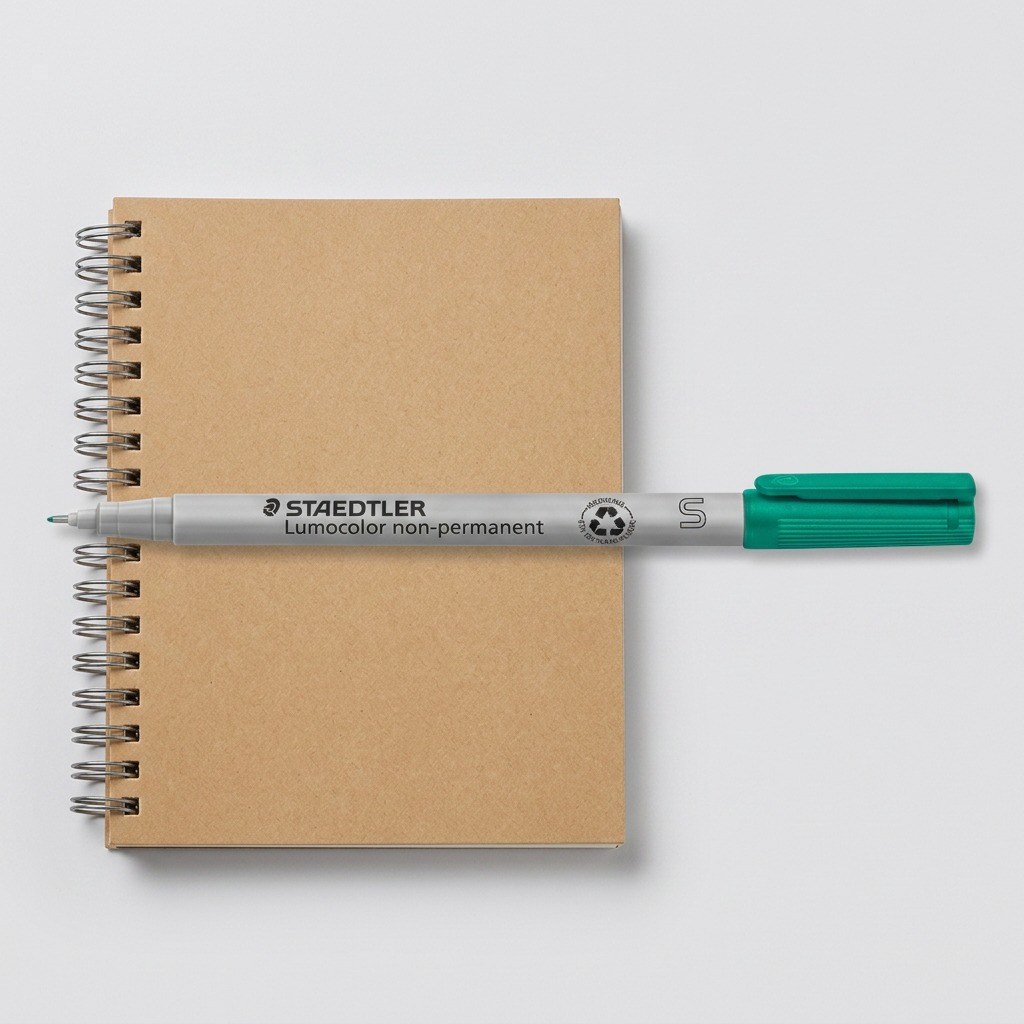 A high-resolution, pure white background product shot of the Staedtler Lumocolor non-permanent fineliner pen.