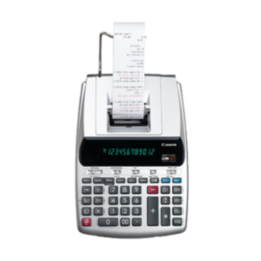 2198C002 Canon MP-11DX-2 Silver Two-Color Printing Calculator