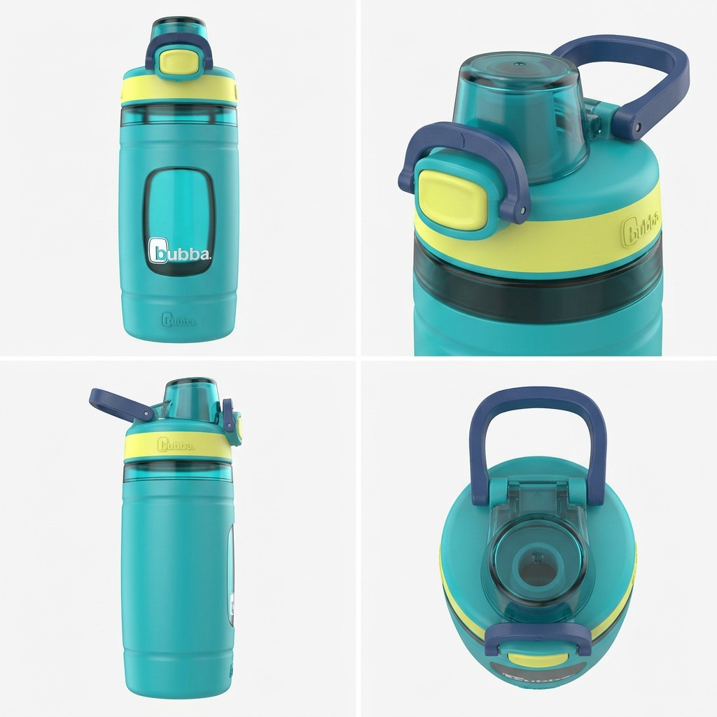 bubba Flo – Bouteille d’eau pour enfants 16 oz (473 ml), Scuba/Limelight/Dark Cobalt