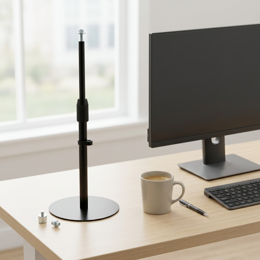 Pure high-resolution hero shot of the black Kensington DESKTOP STAND TELESCOPING, on a clean background.