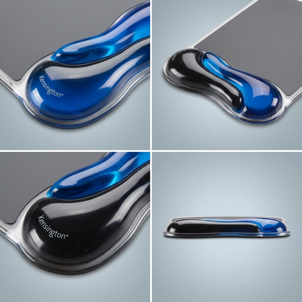 Matrix view of Kensington Duo Gel Mouse Pad showing blue and black ergonomic wrist rests.