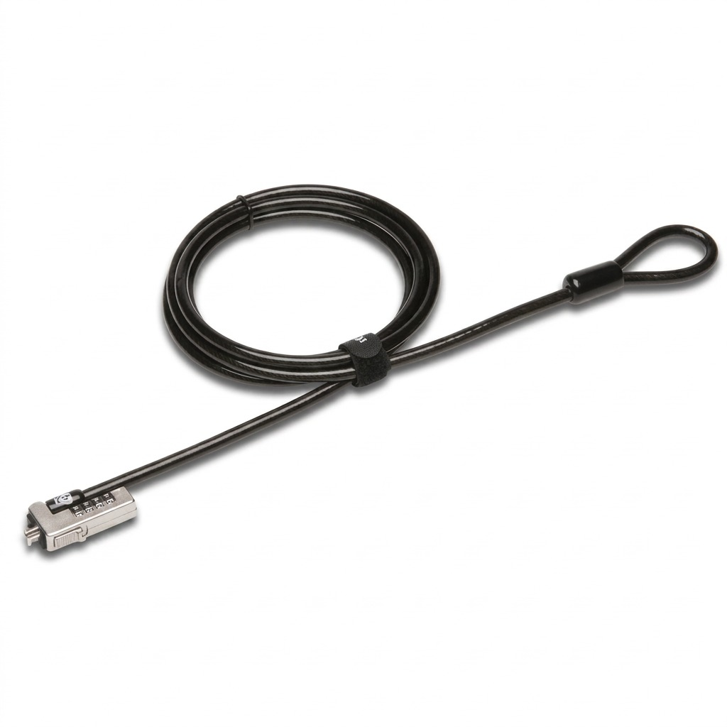 Kensington Slim NanoSaver Combination Ultra Cable Lock with coiled carbon steel cable.