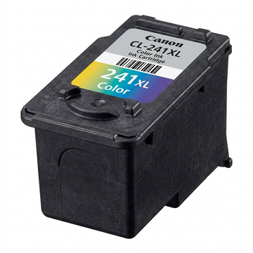 Cartouche d’encre couleur haute capacité Canon CL-241XL sur fond blanc.