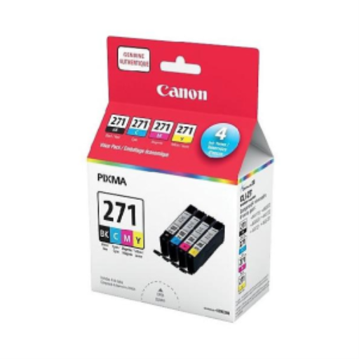 Canon CLI-271 – Ensemble de 4 cartouches d’encre noir, cyan, magenta et jaune – 0390C006