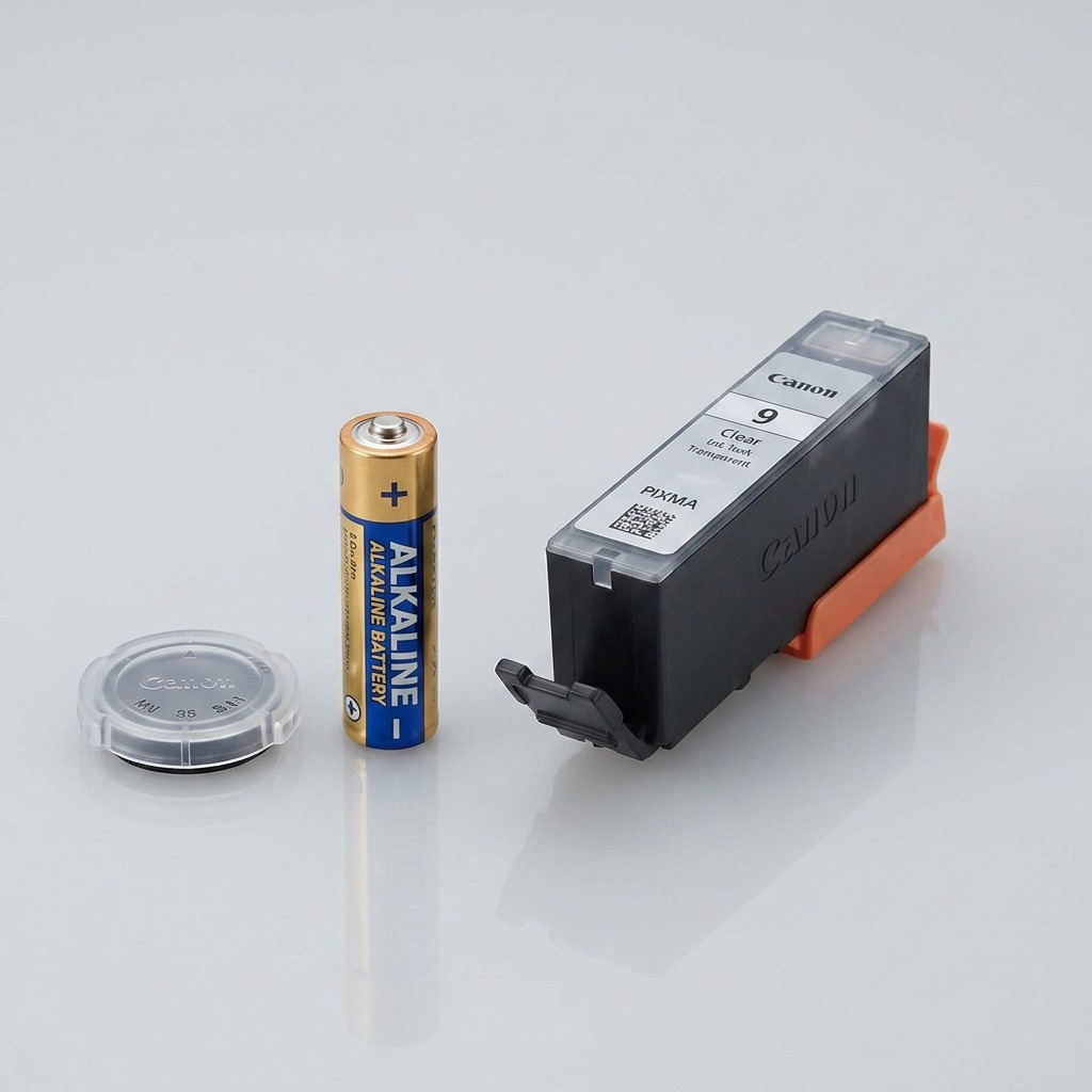 A high-resolution photograph of a Canon PGI-9 Clear Ink Tank on a white background.