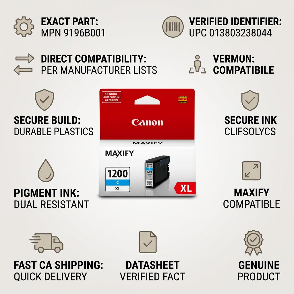 Canon PGI-1200XL C – Cartouche d’encre cyan pigmentée haute capacité – 9196B001
