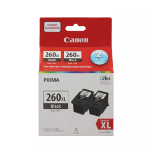 Canon PG-260XL – Paquet double de cartouches d’encre noire haute capacité – 3706C011