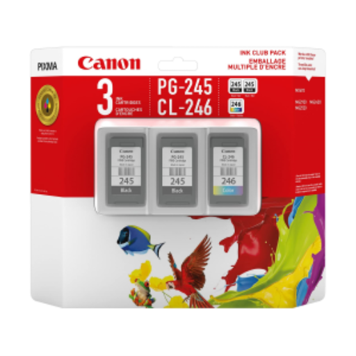 Canon PG-245 / CL-246 – Ensemble économique de cartouches d’encre noire et couleur – 8279B005