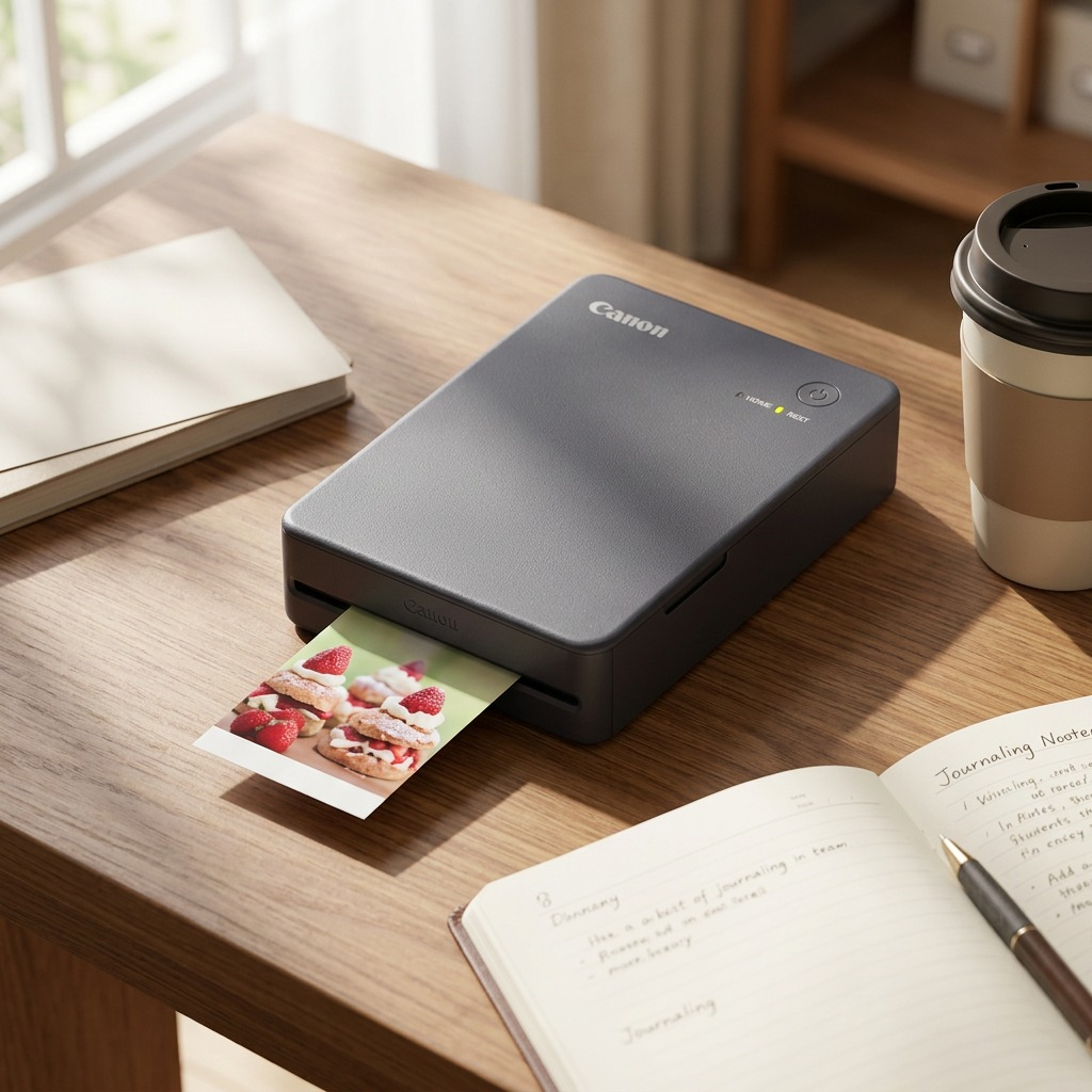 A clean hero shot of the Canon SELPHY QX20 printer on white background.