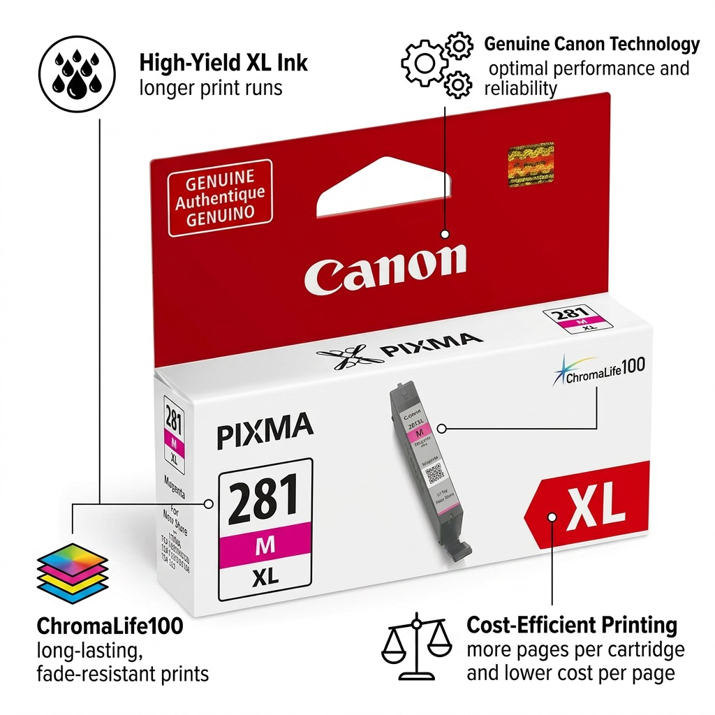Canon CLI-281XL M – Cartouche d’encre magenta haute capacité – 2035C001