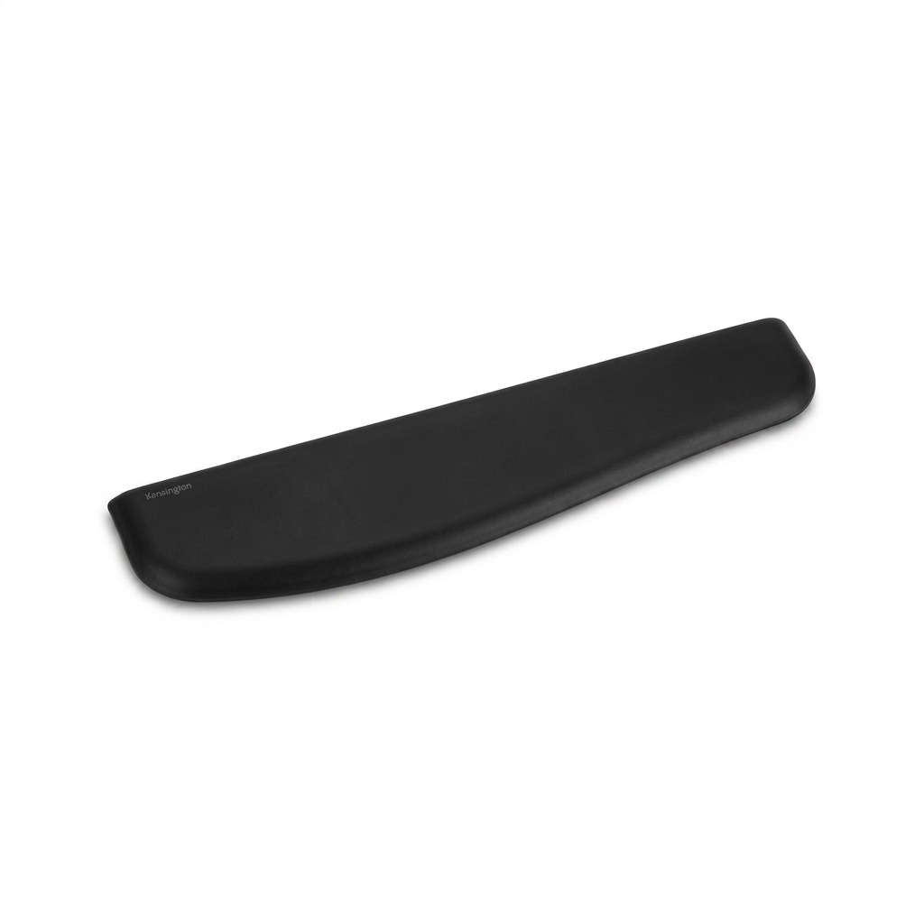Kensington Ergosoft Full Slim Wrist Rest in black faux leather for mechanical and slim keyboards.