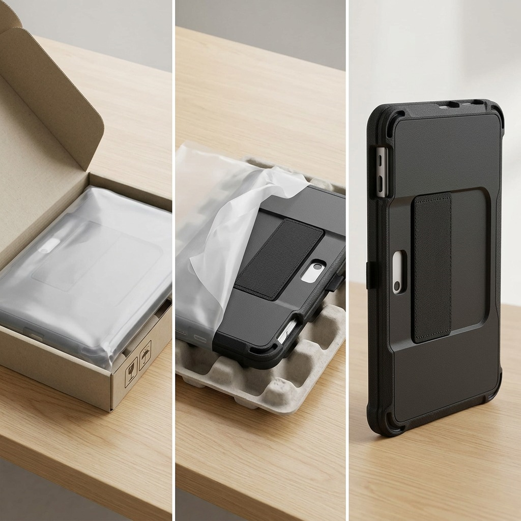 A protected multi-layered delivery unboxing of the Kensington Surface Pro 9 rugged case.