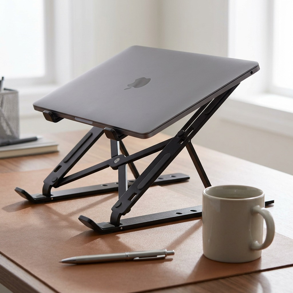 Kensington black collapsible aluminum ergonomic laptop riser shown from a front-angled hero view.