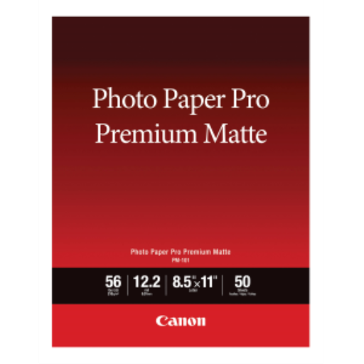 Canon PM-101 – Papier photo Pro Premium Matte 8,5 x 11 po – 50 feuilles – 8657B004