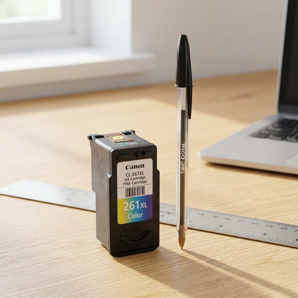 Pure perspective hero shot of Canon 3724C001 CL-261XL Color XL Ink Cartridge.