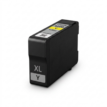 Réservoir d’encre jaune pigmentée Canon PGI-1200XL haute capacité sur fond blanc.