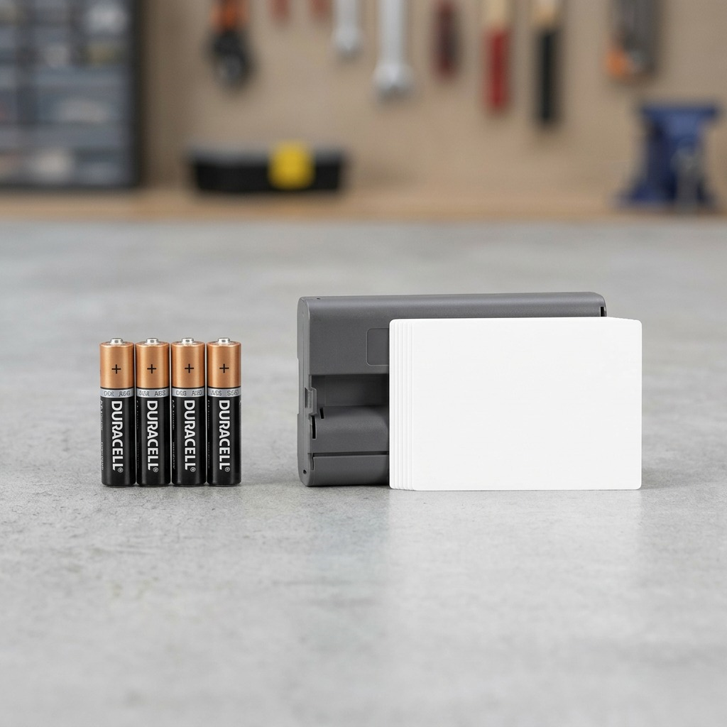 Canon KC-18IS Square Label set with ink cassette and sheets on white background.