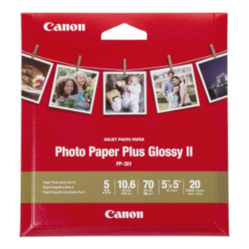 Canon PP-301 – Papier photo Plus Glossy 5 x 5 po – 20 feuilles – 1432C012