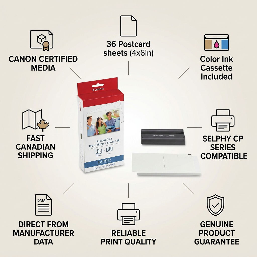 Canon KP-36IP – Ensemble encre et papier photo 4 x 6 po – 7737A001
