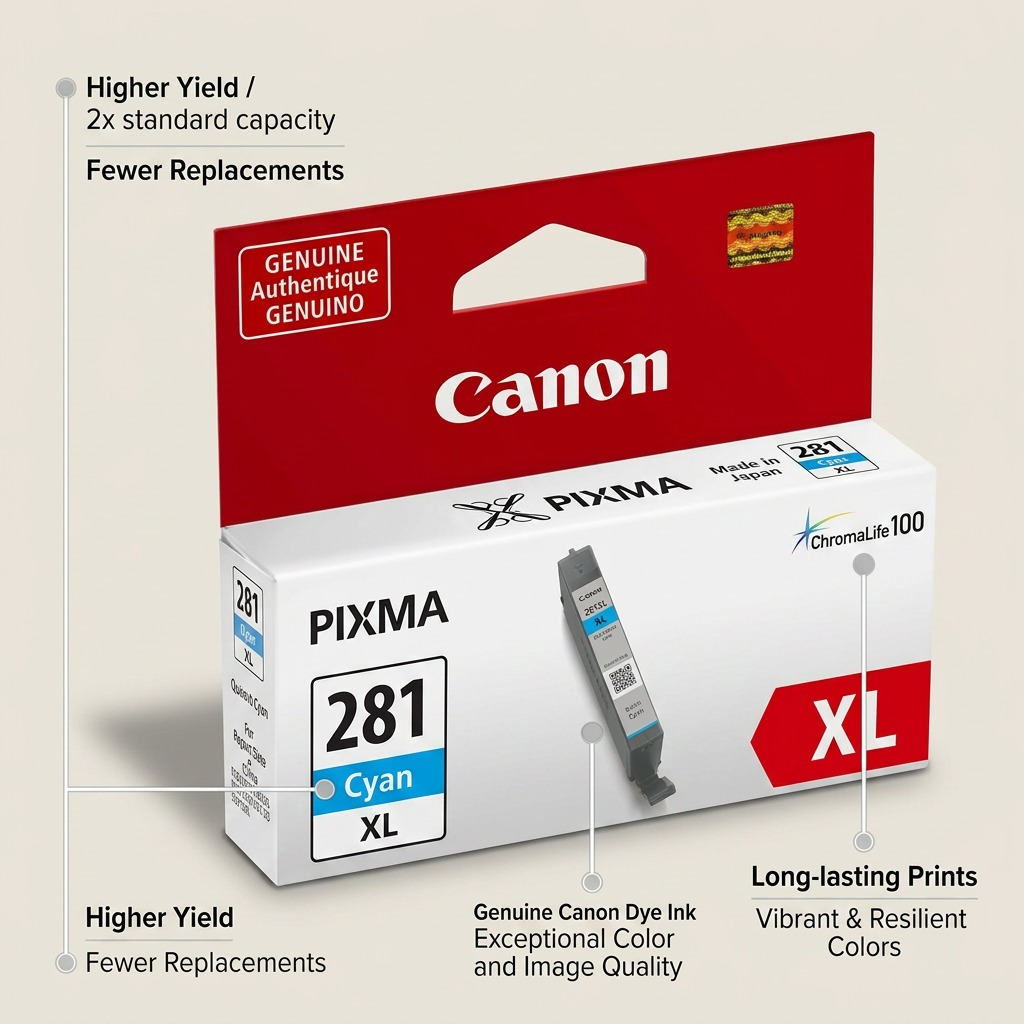 Canon CLI-281XL C – Cartouche d’encre cyan haute capacité – 2034C001