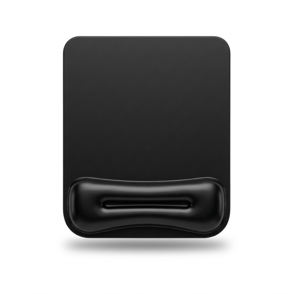 Black Kensington Duo Gel Mouse Pad with ergonomic wrist rest and cooling ventilation channel.
