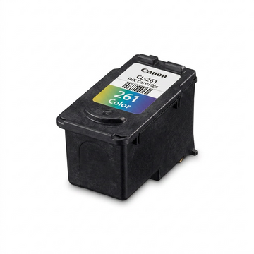 Cartouche d’encre couleur Canon CL-261 sur fond blanc.