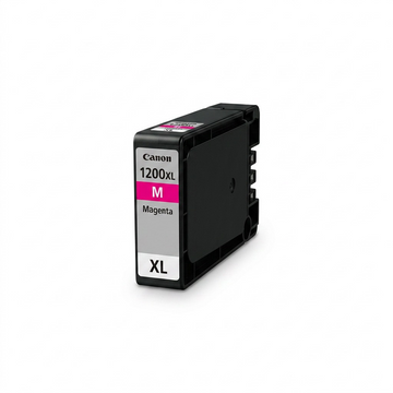 Réservoir d’encre magenta Canon PGI-1200XL haute capacité sur fond blanc.