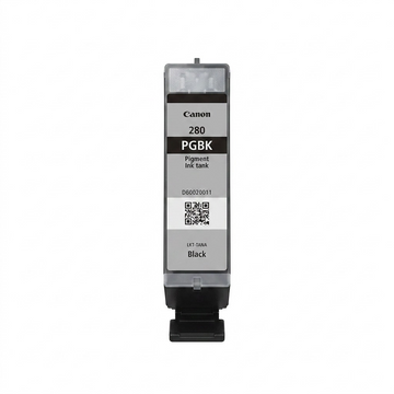 Réservoir d’encre noire pigmentée Canon PGI-280 sur fond blanc.