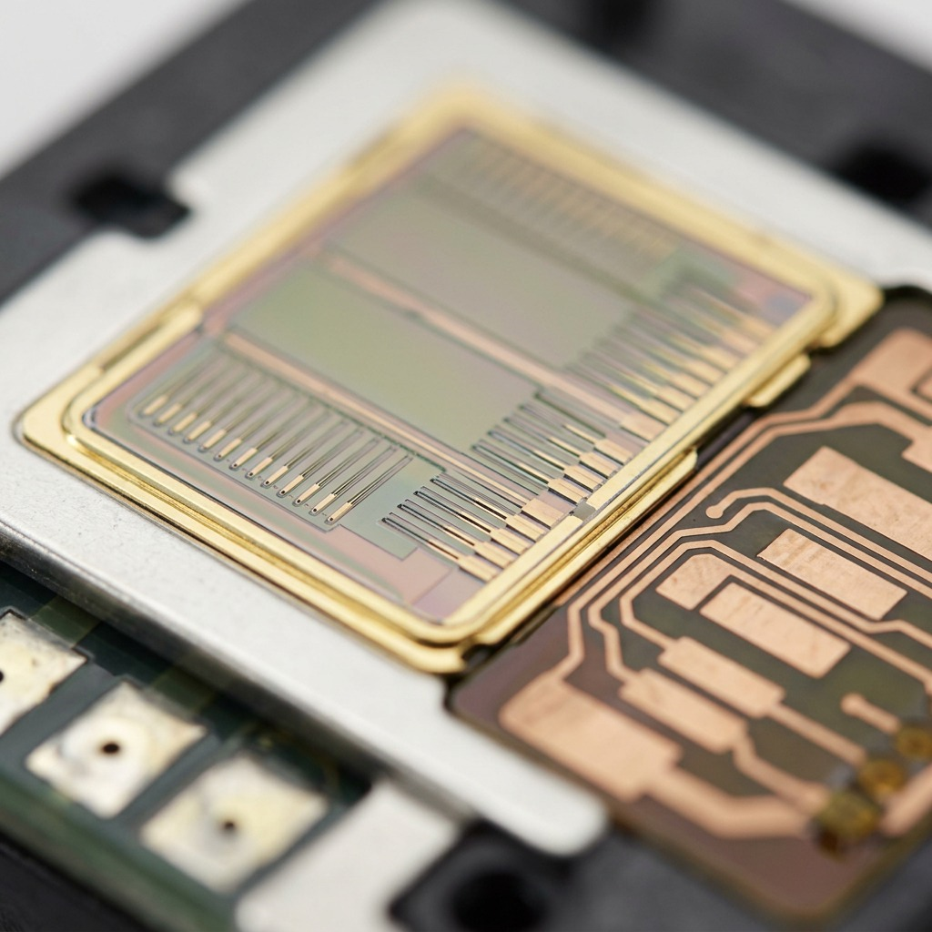 Gros plan sur les contacts électriques et la tête d’impression de la cartouche Canon CL-261.