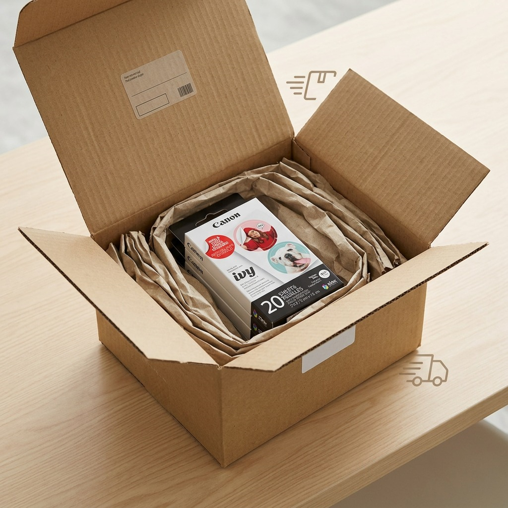 A high-resolution image of the Canon ZINK pre-cut circle sticker pack on a white background.