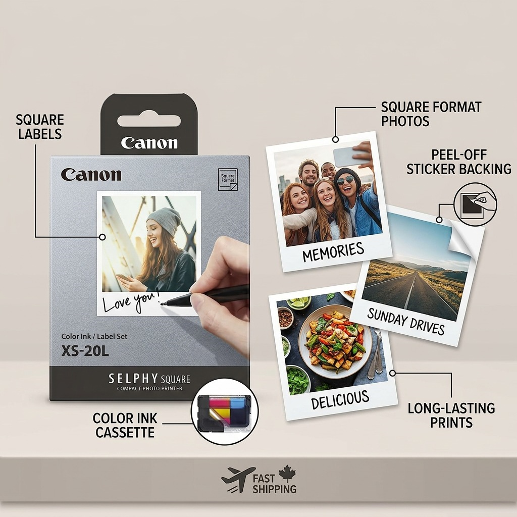 Canon SELPHY XS-20L – Ensemble encre couleur et étiquettes – 4119C001