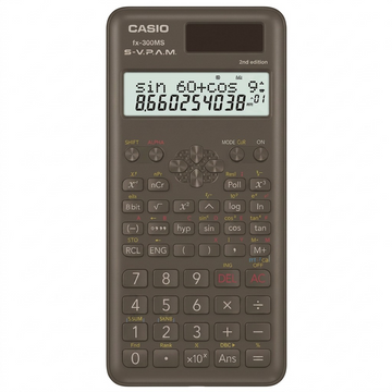 Casio FX-300MS Plus 2nd Edition scientific calculator with 2-line display on a white background.