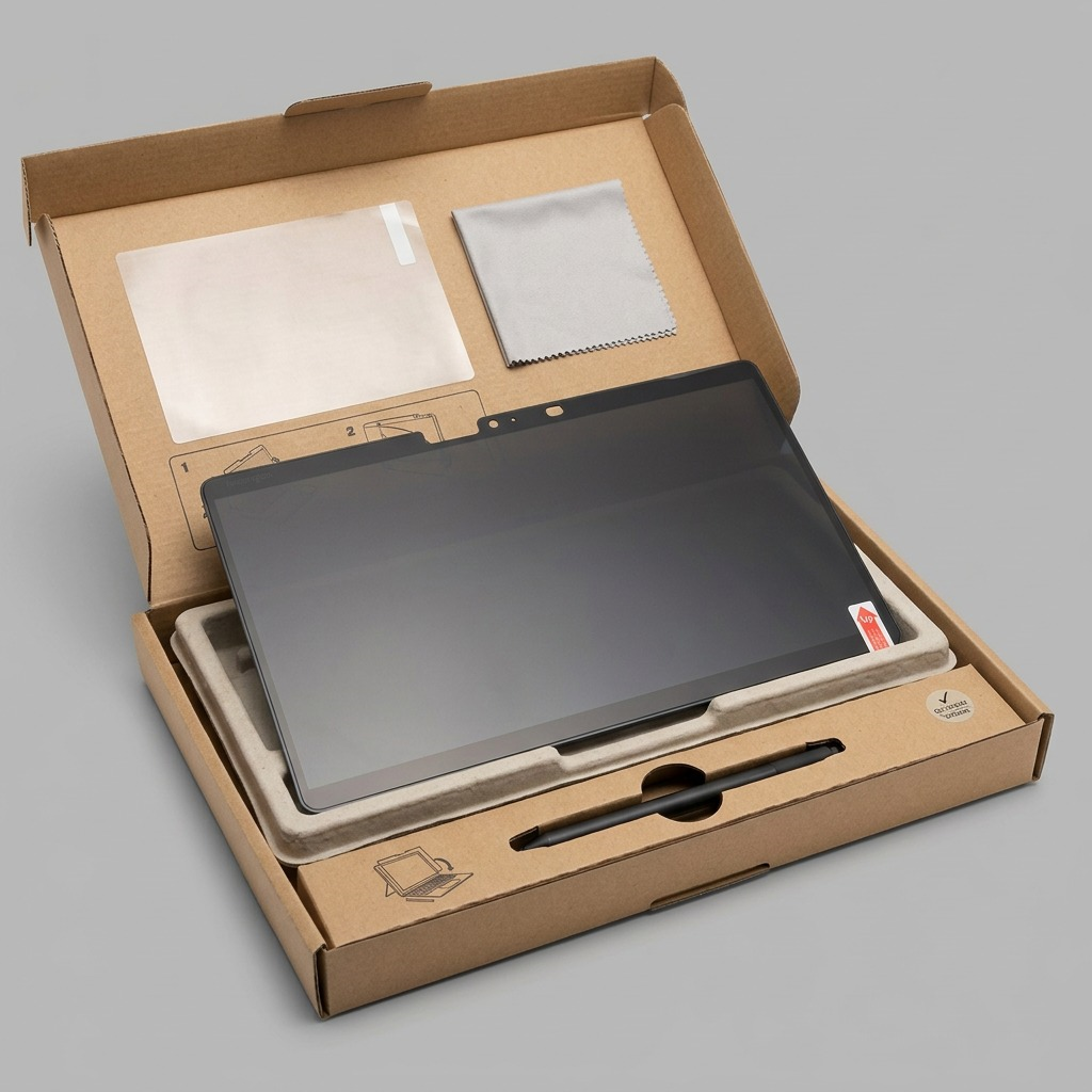 Kensington MagPro privacy screen for Surface Pro 8/9 unboxed in protective cardboard packaging.