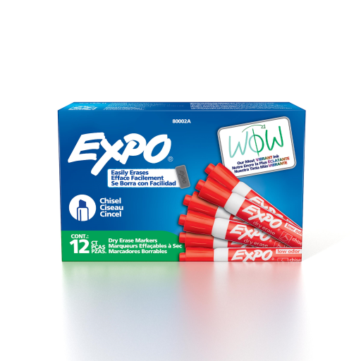 EXPO Dry Erase Marker, Low Odor Ink, Red, Chisel Tip, 1 Count