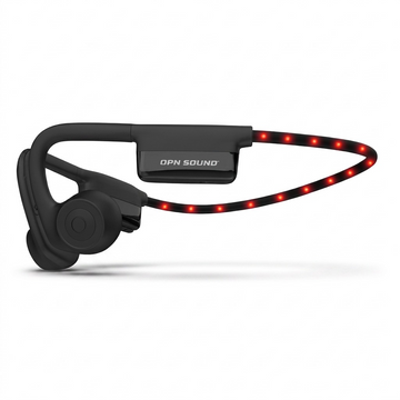OPN Sound Dashlyte+ – Casque Bluetooth ouvert avec DEL — vue des DEL rouges, réf. OS4500BL