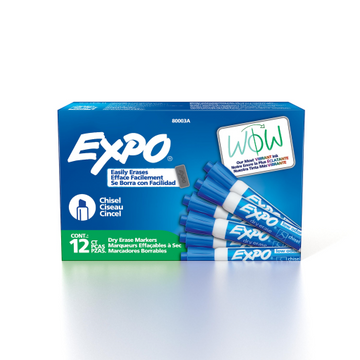 EXPO Dry Erase Marker, Low Odor Ink, Blue, Chisel Tip, 1 Unit
