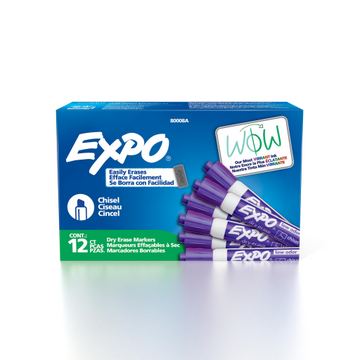 EXPO Dry Erase Marker, Low Odour Ink, Purple, Chisel Tip, 1 Unit