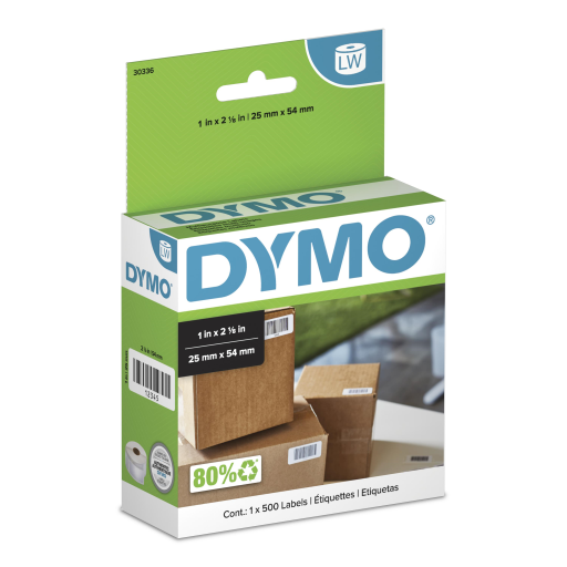 DYMO LabelWriter 30336 – Étiquettes polyvalentes 1 × 2 1/8 po, 500