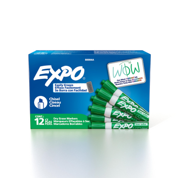 EXPO Dry Erase Marker, Low Odor Ink, Green, Chisel Tip, 1 Unit