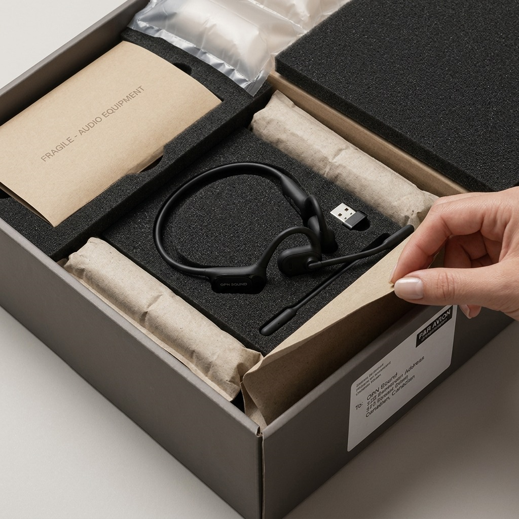 Pure high-resolution hero shot of the OPN Sound Chat Pro headset with USB dongle on a white background.
