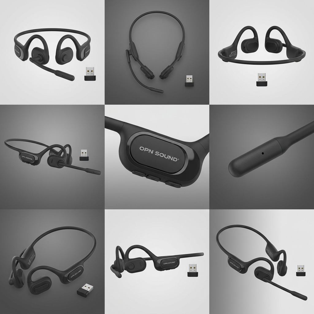 OPN Sound Chat Pro – Casque Bluetooth avec micro ENC — présentation sous plusieurs angles, réf. OS5050BL