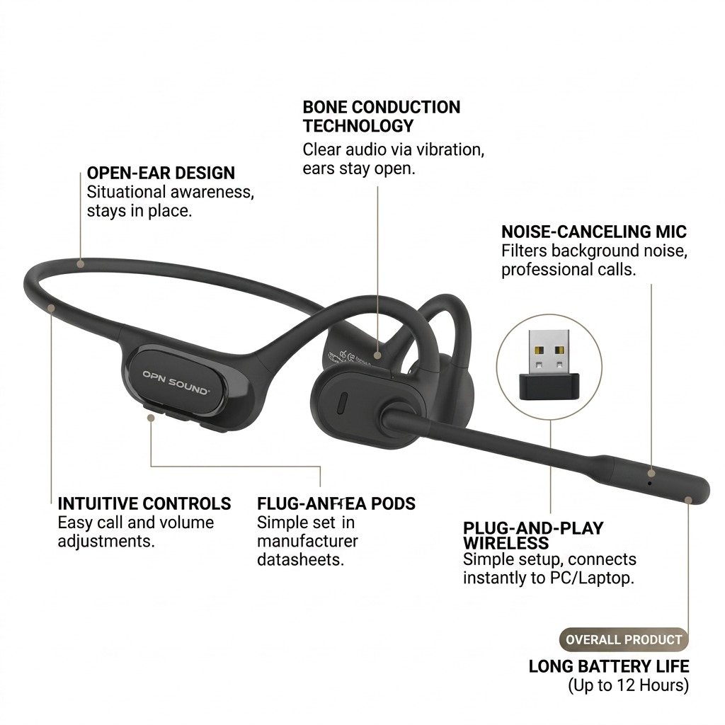 OPN Sound Chat Pro – Casque Bluetooth avec micro ENC — présentation des caractéristiques, réf. OS5050BL