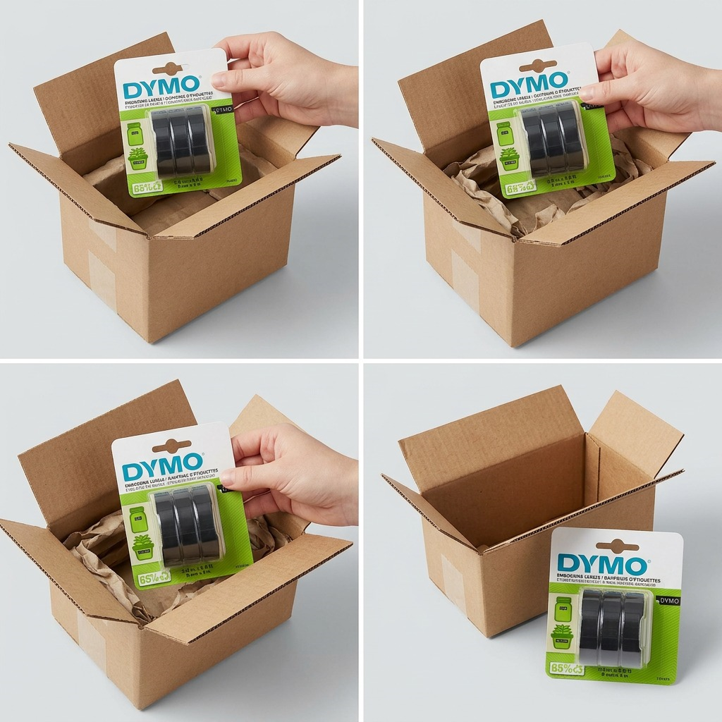 Sequence of images from pristine shipping package to unboxing and inspection, showing secure protection.