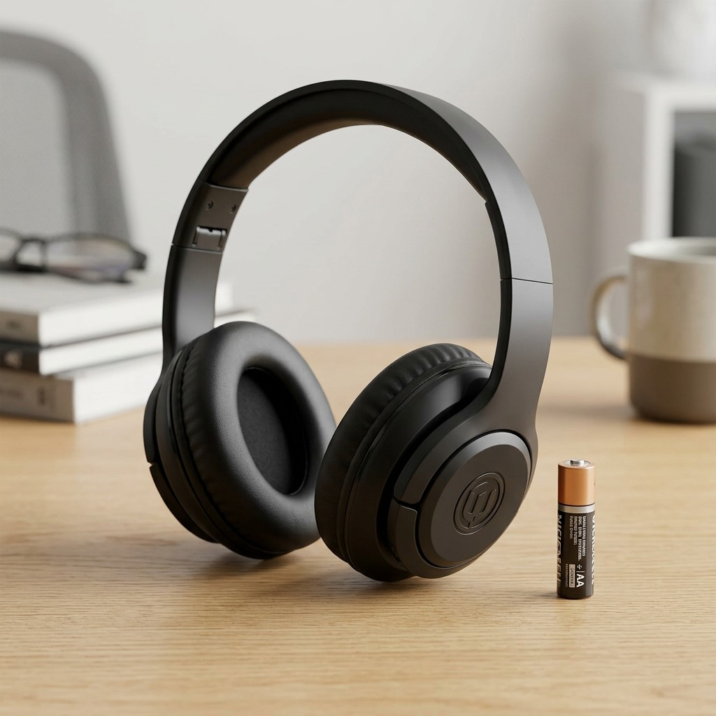 Pure, centered product photograph of Wicked Audio Hum 500x matte black over-ear headphones on a white background.