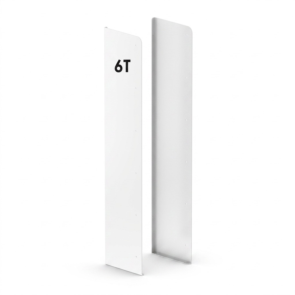 High-resolution hero shot of the Rakabot Titan 6 Tier white panel, centered on a pure white background.