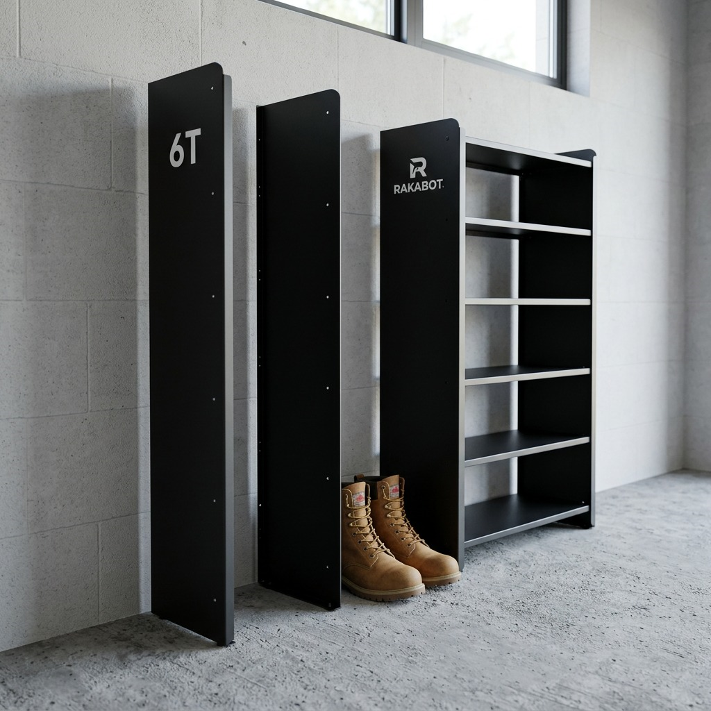 Matte black Rakabot Titan 6 Tier side panels with white '6T' marking on a pure white background.